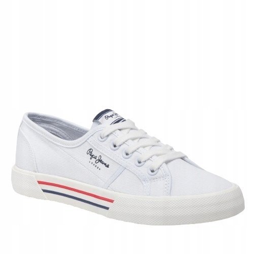 PEPE JEANS TRAMPKI BIAŁE SZNUROWANE DAMSKIE NISZKIE 40 I4A