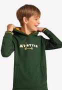 Bluzy dla chłopców - Zielona chłopięca bluza z kapturem B-STYLE JUNIOR - Volcano - miniaturka - grafika 1