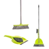 Miotły, szufle, mopy - Zestaw do sprzątania MAGIC szaro-zielony - miniaturka - grafika 1