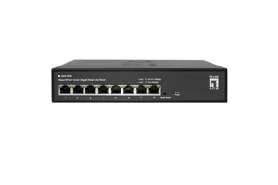 LevelOne GES-2208 łącza sieciowe Zarządzany L2 Gigabit Ethernet (10/100/1000) Czarny - Pozostałe akcesoria sieciowe - miniaturka - grafika 1