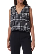 Koszulki i topy damskie - Sisley Womens TOP 5SYLLH00G Shirt, Black and White 901, S - miniaturka - grafika 1