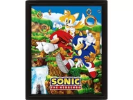 Zabawki kreatywne - Pyramid International Sonic the Hedgehog Plakat w 3D (projekt Catching Rings) Soczewkowa grafika ścienna 3D i plakaty w czarnej ramce na zdjęcia 25 .. - miniaturka - grafika 1