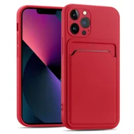 Etui i futerały do telefonów - Etui na telefon komórkowy Apple iPhone 13 Pro Max silikonowe etui ochronne z otworem na kartę Slim Cover, czerwone - miniaturka - grafika 1