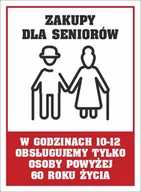Przybory szkolne - Naklejka 150X200 Godziny Dla Seniorów - miniaturka - grafika 1