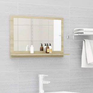 vidaXL Lumarko Lustro łazienkowe, dąb sonoma, 60x10,5x37 cm, płyta wiórowa 804565 - Lustra - miniaturka - grafika 1
