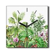 Zegary - Stylowy zegar na płótnie loft Kwiaty liście 30x30, Coloray - miniaturka - grafika 1