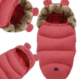 EXTRALINK ŚPIWOREK WÓZKA FOTELIKA SANEK Z USZAMI FUTERKO OCIEPLANY NIEMOWLĘCY 100CM S-310 - Księgarnia OUTLET - miniaturka - grafika 1