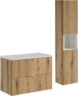 Zestaw meblowy 80cm z blatem i Szafką wysoką - Meble łazienkowe - miniaturka - grafika 1