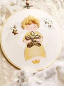 Pamiątka Chrztu Świętego - Obrazek z aniołkiem akwarela, pamiątka dla dziecka - miniaturka - grafika 1