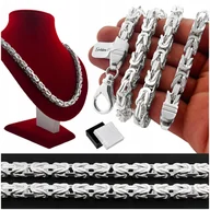 Łańcuszki - POTĘŻNY MĘSKI ŁAŃCUSZEK SREBRNY SPLOT KRÓLEWSKI DIAMENTOWANY 143 GRAMY 7 MM - miniaturka - grafika 1