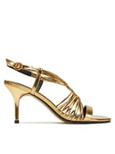 Sandały damskie - Gino Rossi Sandały SILL-SLT1527-10 Złoty - miniaturka - grafika 1