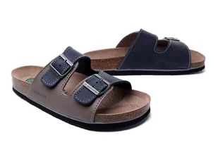 DR. BRINKMANN 600308-8 taupe/ozean, klapki profilaktyczne męskie - Dr. Brinkmann - Klapki i japonki męskie - miniaturka - grafika 1