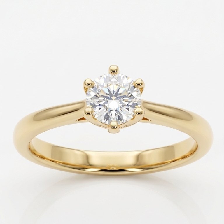ZŁOTY PIERŚCIONEK ZARĘCZYNOWY Z MOISSANITEM 0.3CT ROSA 14KT 585