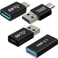 Adaptery i przejściówki - Adapter USB-C USB, zestaw 4 adapterów OTF meski, zenski — czarny - miniaturka - grafika 1