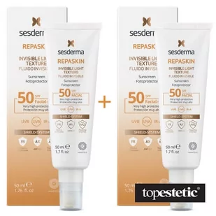 Sesderma REPASKIN INVISIBLE Fotoprotektor SPF50 1+1 50 ml + 50 ml 1513-uniw - Zestawy kosmetyków damskich - miniaturka - grafika 1