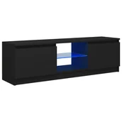 Szafki RTV - vidaXL Szafka pod TV z oświetleniem LED, czarna, 120 x 30 x 35,5 cm - miniaturka - grafika 1