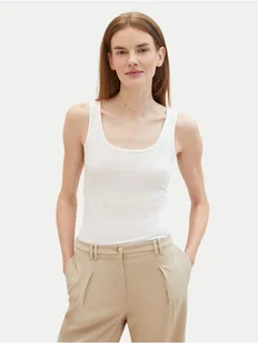 Tom Tailor Top 1040552 Biały Regular Fit - Koszulki i topy damskie - miniaturka - grafika 1