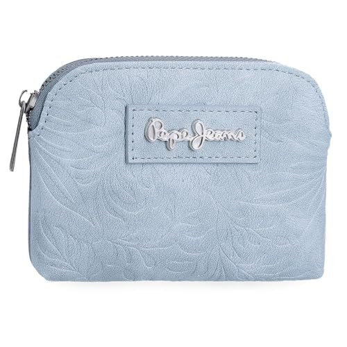 Pepe Jeans Jana Portfel Niebieski 11,5x8,5x1,5 cm Poliester z Detalami ze Sztucznej Skóry by Joumma Bags, Niebieski, Talla única, portmonetka