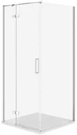 Kabiny prysznicowe - Cersanit SET C524 Kabina CITY LEWA CHROM 90X90X195+TAKO SLIM BIAŁY WIR - miniaturka - grafika 1