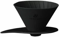 Zaparzacze i kawiarki - Hario - Zebrang V60-01 Flat Dripper - Składany drip silikonowy czarny - miniaturka - grafika 1