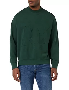 Armani Exchange Męska bluza z logo Embossed Green Gles, Large, zielony widelec, L - Bluzy męskie - miniaturka - grafika 1