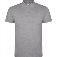 Koszulki męskie - Koszulka POLO Męska Bawełna PIQUE Roly STAR 6638 SZARY Heather S - miniaturka - grafika 1