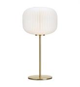 Lampy stojące - Markslojd Sober 107819 Lampa stołowa lampka 1x60W E27 mosiądz/biały - miniaturka - grafika 1