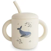 Kubki dla dzieci - Kubek silikonowy ze słomką Whales, Mushie - miniaturka - grafika 1