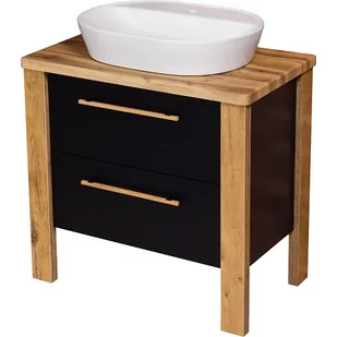 Stojąca szafka łazienkowa 80 cm czarny mat z umywalką Cortez Gante - Szafki łazienkowe - miniaturka - grafika 1