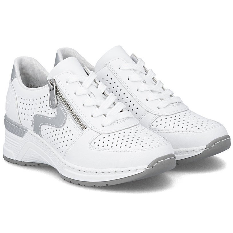 Sneakersy damskie ażurowe Rieker N4340-80 WHITE R.40