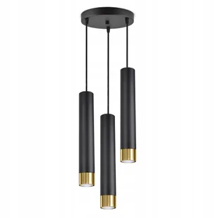 Lampa Wisząca Spot Tuby Metal Czarna Złota GU10 - Lampy sufitowe - miniaturka - grafika 1