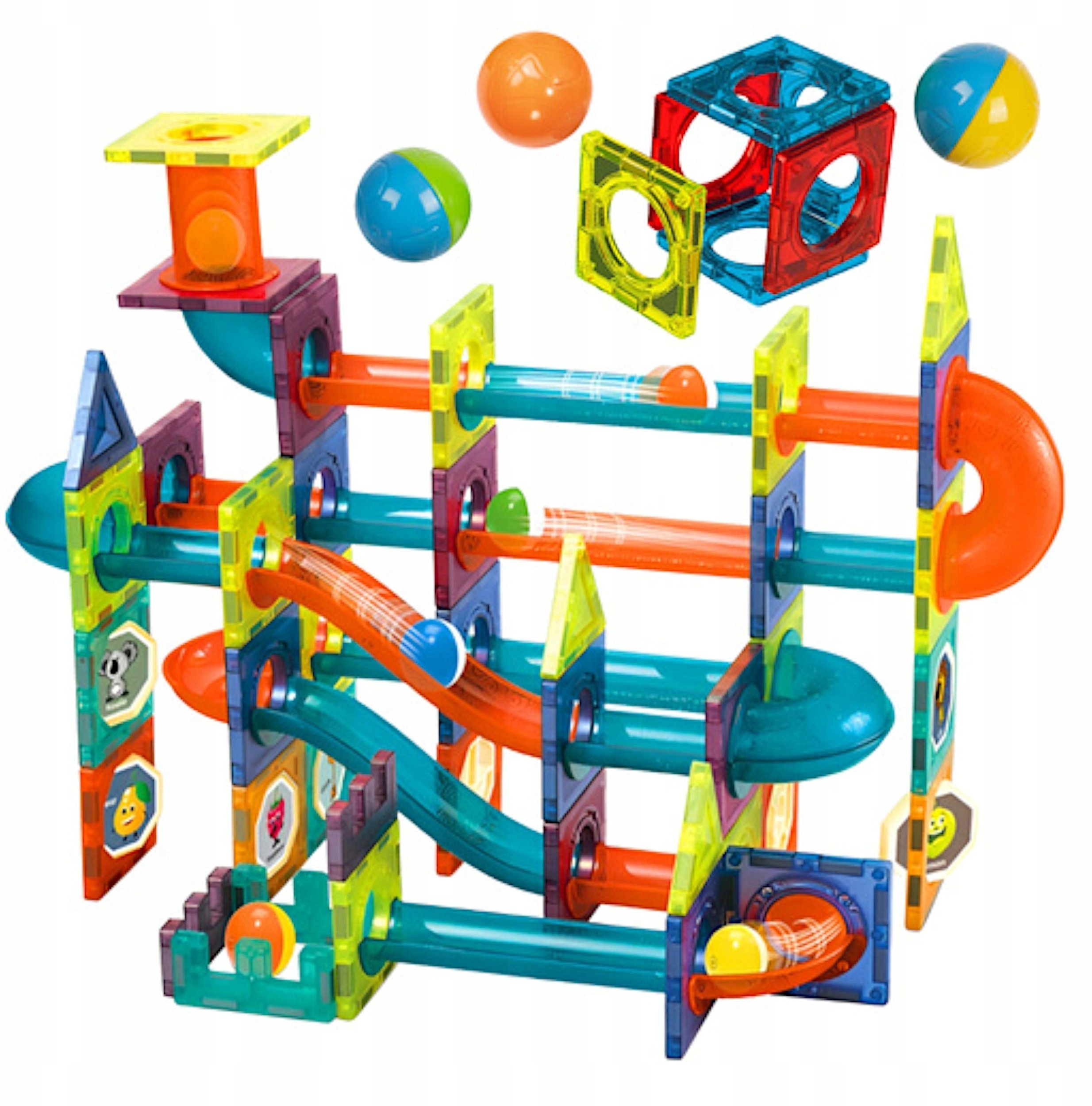 Tor Kulkowy klocki magnetyczne 96 el. konstrukcje 3D