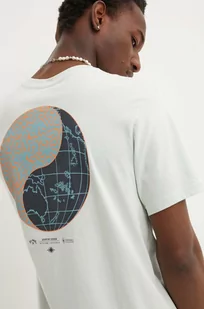 Billabong t-shirt bawełniany x Coral Gardeners męski kolor zielony z nadrukiem ABYZT02342 - Koszulki męskie - miniaturka - grafika 1