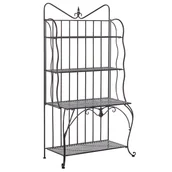 Pozostałe meble ogrodowe - Shumee Szafa ogrodowa  Regał ogrodowy metalowy 4 półki czarny PAVONA 258279 - miniaturka - grafika 1