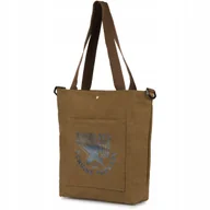 Torebki damskie - SHOPPER Torba Bawełniana Damska na ramię Pojemna Vintage WOREK Brązowa - miniaturka - grafika 1