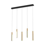 Lampy sufitowe - Eliot lampa wisząca 5xLED/25W czarna/jasne drewno MD4768-5-3BMT - miniaturka - grafika 1