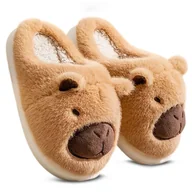 Kapcie damskie - Kapcie Damskie Kapibara Pluszowe Ocieplane Brązowe Kapi Domowe Modne Miękkie Lekkie Na Zimę Na Jesień Na Wiosnę Laczki Papcie Bambosze 40 - miniaturka - grafika 1