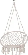 Huśtawki - Springos Bocianie gniazdo z frędzlami huśtawka ogrodowa kremowa UNIWERSALNY - miniaturka - grafika 1