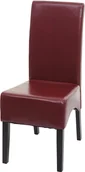 Krzesła - Krzesło do jadalni Latina, krzesło kuchenne, skóra ~ czerwony, ciemne nogi - miniaturka - grafika 1