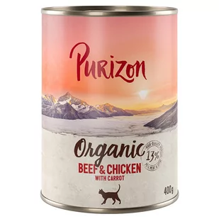Korzystny pakiet Purizon Organic, 24 x 400 g - Wołowina i kurczak z marchewką - Mokra karma dla kotów - miniaturka - grafika 1