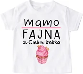 Koszulki dla dziewczynek - dziecięca koszulka MAMO FAJNA Z CIEBIE BABKA - miniaturka - grafika 1