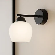 Lampy ścienne - Klasyczny kinkiet ścienny z białym kloszem K-5603 z serii ABRO - miniaturka - grafika 1