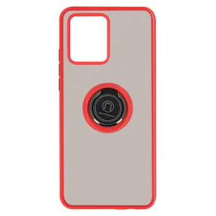 Etui do Realme 8 i 8 Pro Bi-material Metal Ring Support - czerwone - Etui i futerały do telefonów - miniaturka - grafika 1