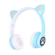 Słuchawki - Extralink Kids Cat-Ear Wireless Headphones Niebieskie - miniaturka - grafika 1