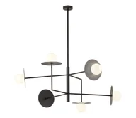 Lampy sufitowe - Redo 01-2734 - Żyrandol na drążku PLATO 6xG9/10W/230V czarne - miniaturka - grafika 1