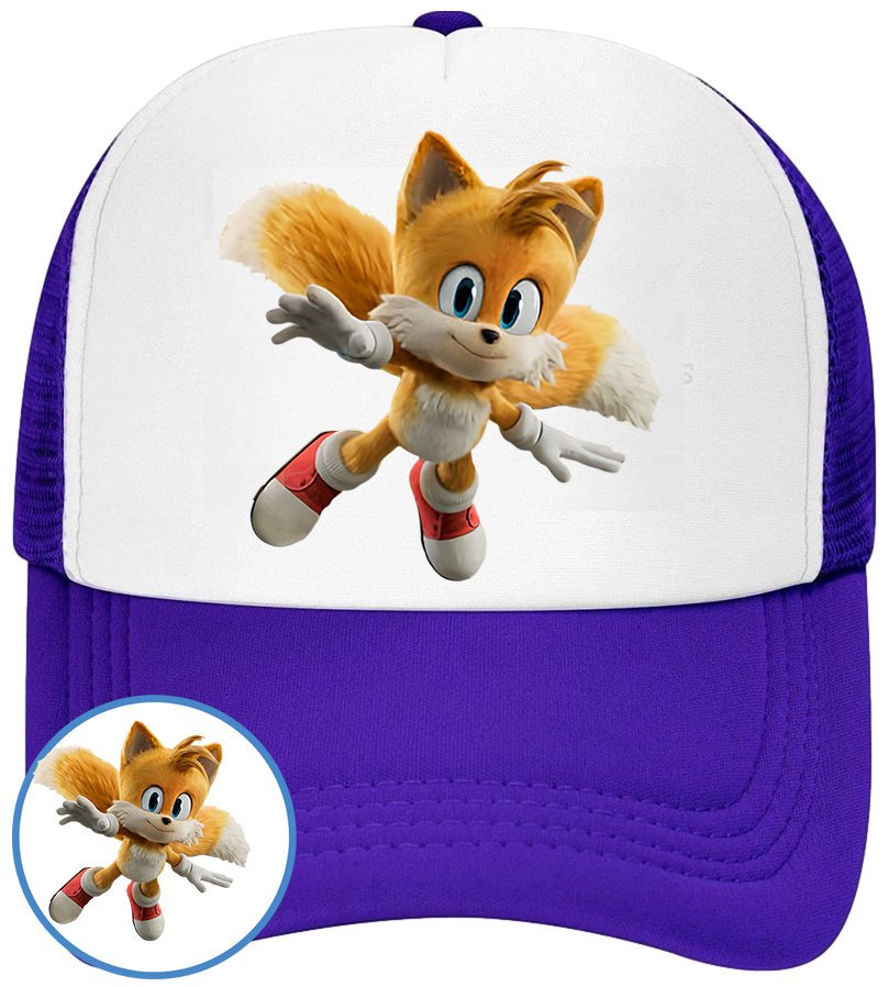 CZAPKA Z DASZKIEM SONIC DLA DZIECI NA LATO SIATKA NIEBIESKA BEJSBOLÓWKA