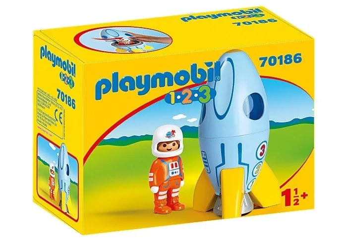 Playmobil 1.2.3 Astronaut with rocket 70186