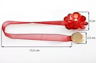 Akcesoria do wystroju okien - Upinacz dekoracyjny z magnesem kwiatek czerwony x2 - miniaturka - grafika 1