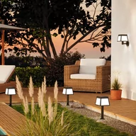 Lampy ogrodowe - EGLO Słupek oświetleniowy LED Altilia, wysokość 56 cm, czarny, czujnik - miniaturka - grafika 1