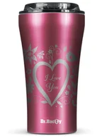 Kubki termiczne - Kubek termiczny na kawę Dr.Bacty Apollo 2.0 - 360 ml - Pink - I love You - miniaturka - grafika 1
